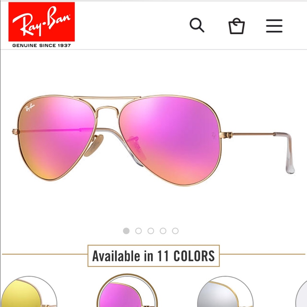 RayBan Pink Aviator Flash Lenses